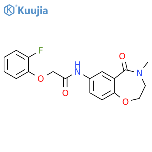 2-(2-fluorophenoxy)-N-(4-methyl-5-oxo-2,3,4,5-tetrahydro-1,4-benzoxazepin-7-yl)acetamide structure