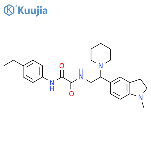 N'-(4-ethylphenyl)-N-2-(1-methyl-2,3-dihydro-1H-indol-5-yl)-2-(piperidin-1-yl)ethylethanediamide structure