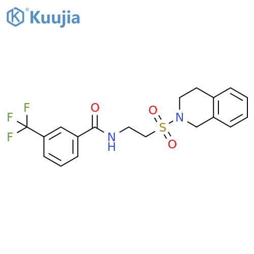 N-2-(1,2,3,4-tetrahydroisoquinoline-2-sulfonyl)ethyl-3-(trifluoromethyl)benzamide structure