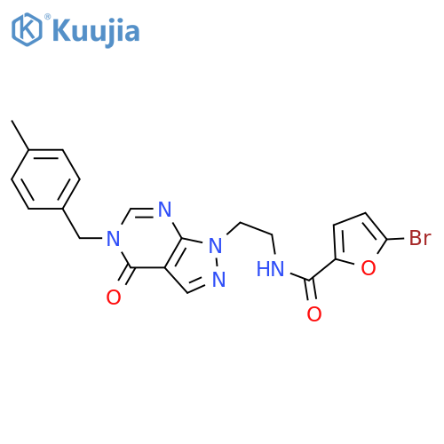 5-bromo-N-(2-{5-(4-methylphenyl)methyl-4-oxo-1H,4H,5H-pyrazolo3,4-dpyrimidin-1-yl}ethyl)furan-2-carboxamide structure