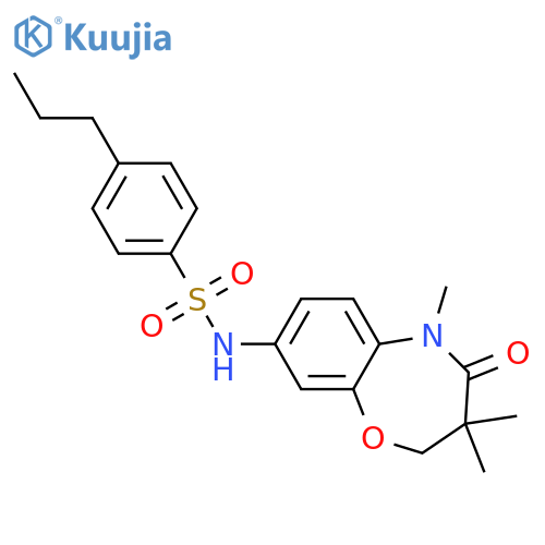 4-propyl-N-(3,3,5-trimethyl-4-oxo-2,3,4,5-tetrahydro-1,5-benzoxazepin-8-yl)benzene-1-sulfonamide structure