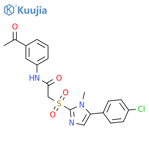 N-(3-acetylphenyl)-2-{5-(4-chlorophenyl)-1-methyl-1H-imidazol-2-ylsulfonyl}acetamide structure