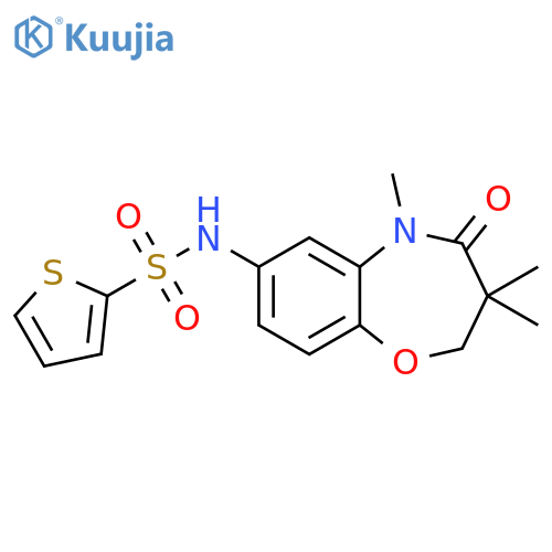 N-(3,3,5-trimethyl-4-oxo-2,3,4,5-tetrahydro-1,5-benzoxazepin-7-yl)thiophene-2-sulfonamide structure