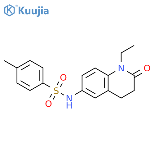 N-(1-ethyl-2-oxo-1,2,3,4-tetrahydroquinolin-6-yl)-4-methylbenzene-1-sulfonamide structure
