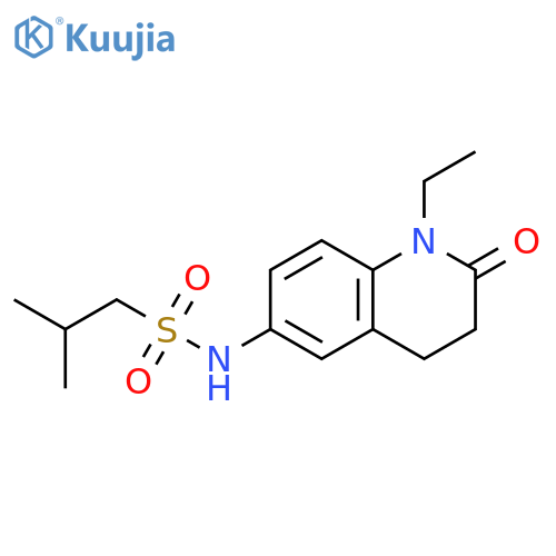 N-(1-ethyl-2-oxo-1,2,3,4-tetrahydroquinolin-6-yl)-2-methylpropane-1-sulfonamide structure