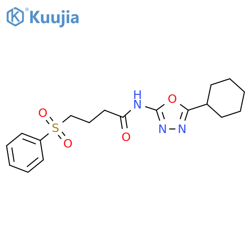 4-(benzenesulfonyl)-N-(5-cyclohexyl-1,3,4-oxadiazol-2-yl)butanamide structure