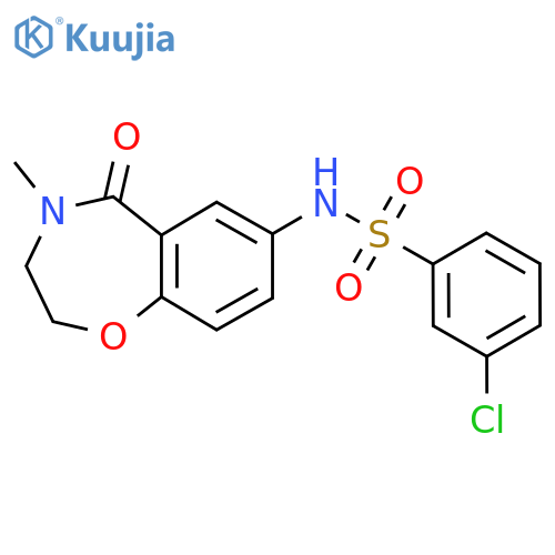 3-chloro-N-(4-methyl-5-oxo-2,3,4,5-tetrahydro-1,4-benzoxazepin-7-yl)benzene-1-sulfonamide structure