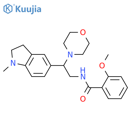 2-methoxy-N-2-(1-methyl-2,3-dihydro-1H-indol-5-yl)-2-(morpholin-4-yl)ethylbenzamide structure