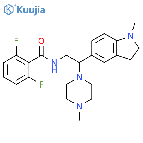 2,6-difluoro-N-2-(1-methyl-2,3-dihydro-1H-indol-5-yl)-2-(4-methylpiperazin-1-yl)ethylbenzamide structure