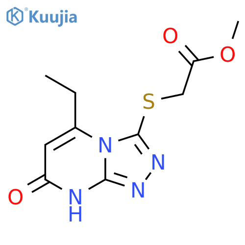 methyl 2-({5-ethyl-7-oxo-7H,8H-1,2,4triazolo4,3-apyrimidin-3-yl}sulfanyl)acetate structure