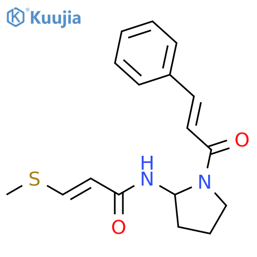 2-Propenamide, 3-(methylthio)-N-[1-[(2E)-1-oxo-3-phenyl-2-propen-1-yl]-2-pyrrolidinyl]-, (2E)- structure