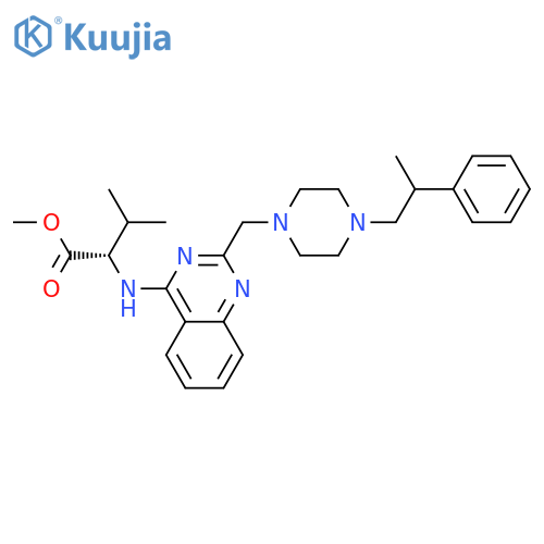 L-Valine, N-[2-[[4-(2-phenylpropyl)-1-piperazinyl]methyl]-4-quinazolinyl]-, methyl ester structure