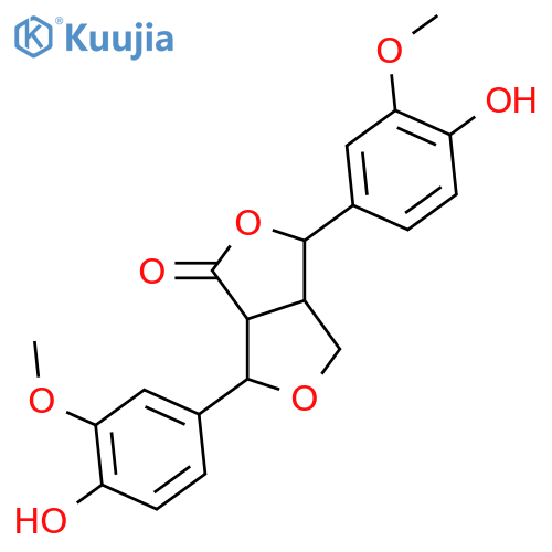 1H,3H-Furo[3,4-c]furan-1-one, tetrahydro-3,6-bis(4-hydroxy-3-methoxyphenyl)-, (3α,3aα,6α,6aα)- (9CI) structure
