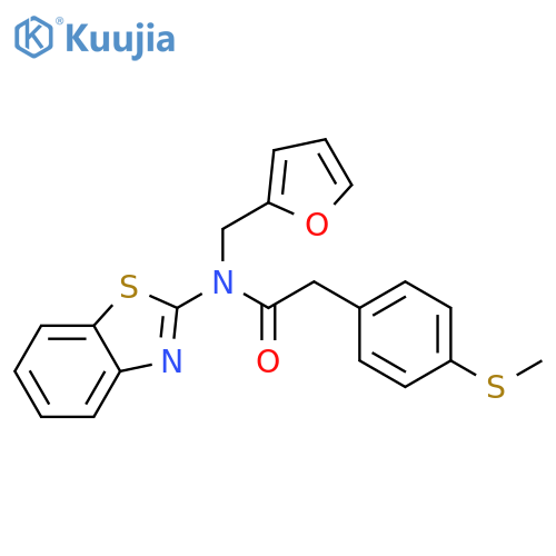N-(1,3-benzothiazol-2-yl)-N-(furan-2-yl)methyl-2-4-(methylsulfanyl)phenylacetamide structure
