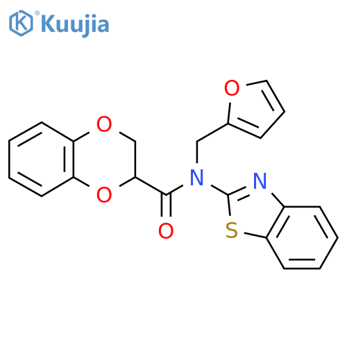 N-(1,3-benzothiazol-2-yl)-N-(furan-2-yl)methyl-2,3-dihydro-1,4-benzodioxine-2-carboxamide structure