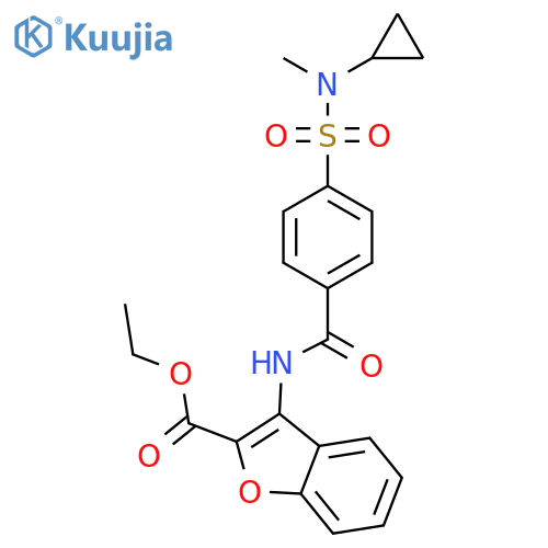 ethyl 3-{4-cyclopropyl(methyl)sulfamoylbenzamido}-1-benzofuran-2-carboxylate structure