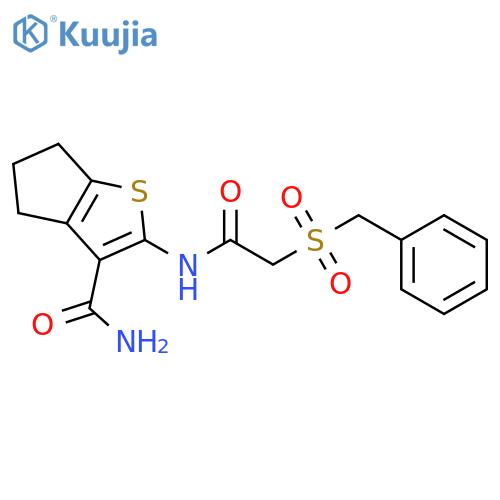 2-(2-phenylmethanesulfonylacetamido)-4H,5H,6H-cyclopentabthiophene-3-carboxamide structure