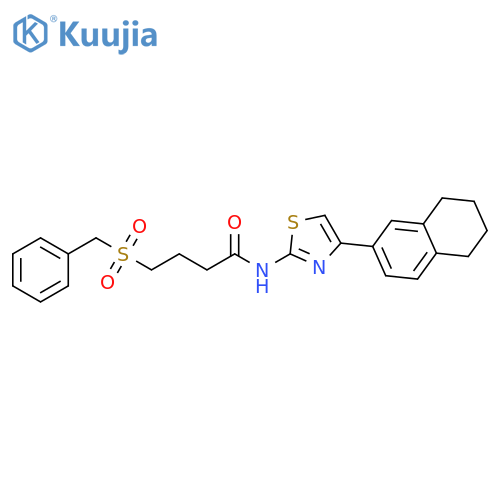 4-phenylmethanesulfonyl-N-4-(5,6,7,8-tetrahydronaphthalen-2-yl)-1,3-thiazol-2-ylbutanamide structure