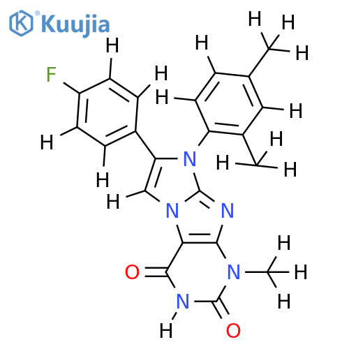 8-(2,4-dimethylphenyl)-7-(4-fluorophenyl)-1-methyl-1H,2H,3H,4H,8H-imidazo1,2-gpurine-2,4-dione structure