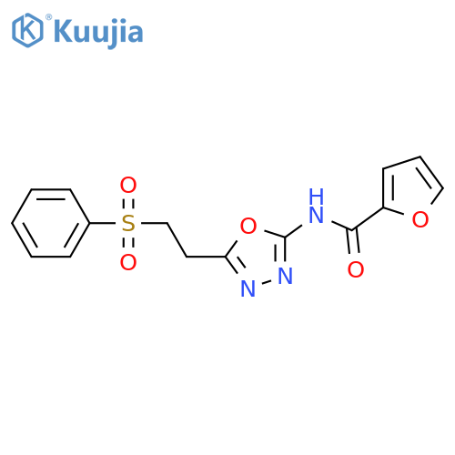 N-{5-2-(benzenesulfonyl)ethyl-1,3,4-oxadiazol-2-yl}furan-2-carboxamide structure