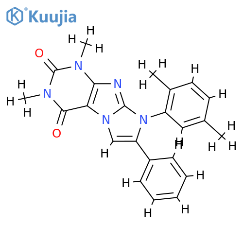 8-(2,5-dimethylphenyl)-1,3-dimethyl-7-phenyl-1H,2H,3H,4H,8H-imidazo1,2-gpurine-2,4-dione structure