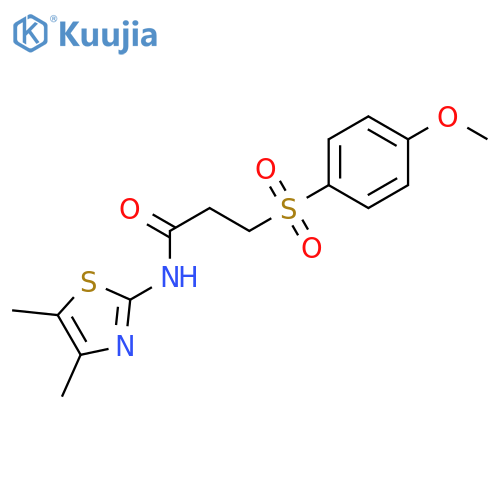 N-(4,5-dimethyl-1,3-thiazol-2-yl)-3-(4-methoxybenzenesulfonyl)propanamide structure