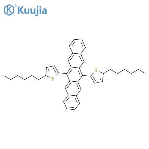 Thiophene, 2,2'-(6,13-pentacenediyl)bis[5-hexyl- structure