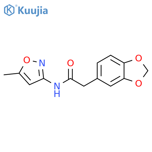 2-(2H-1,3-benzodioxol-5-yl)-N-(5-methyl-1,2-oxazol-3-yl)acetamide structure