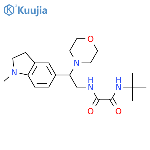 N-tert-butyl-N'-2-(1-methyl-2,3-dihydro-1H-indol-5-yl)-2-(morpholin-4-yl)ethylethanediamide structure