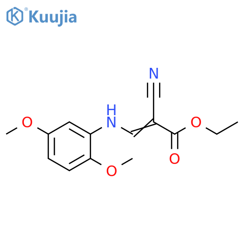 2-Propenoic acid, 2-cyano-3-[(2,5-dimethoxyphenyl)amino]-, ethyl ester structure