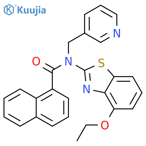 N-(4-ethoxy-1,3-benzothiazol-2-yl)-N-(pyridin-3-yl)methylnaphthalene-1-carboxamide structure