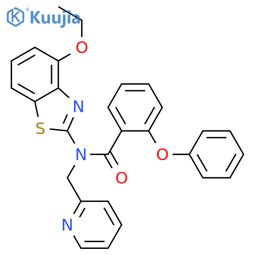 N-(4-ethoxy-1,3-benzothiazol-2-yl)-2-phenoxy-N-(pyridin-2-yl)methylbenzamide structure