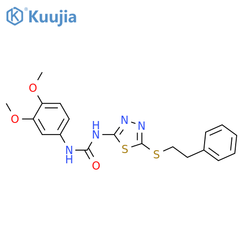 1-(3,4-dimethoxyphenyl)-3-{5-(2-phenylethyl)sulfanyl-1,3,4-thiadiazol-2-yl}urea structure