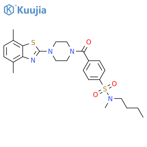 N-butyl-4-4-(4,7-dimethyl-1,3-benzothiazol-2-yl)piperazine-1-carbonyl-N-methylbenzene-1-sulfonamide structure