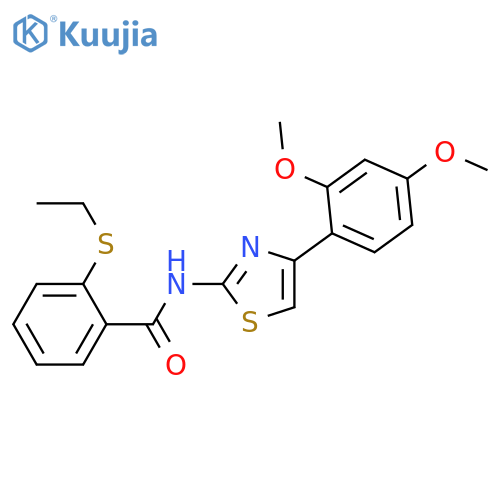N-4-(2,4-dimethoxyphenyl)-1,3-thiazol-2-yl-2-(ethylsulfanyl)benzamide structure