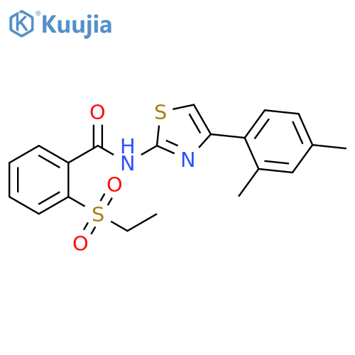 N-4-(2,4-dimethylphenyl)-1,3-thiazol-2-yl-2-(ethanesulfonyl)benzamide structure