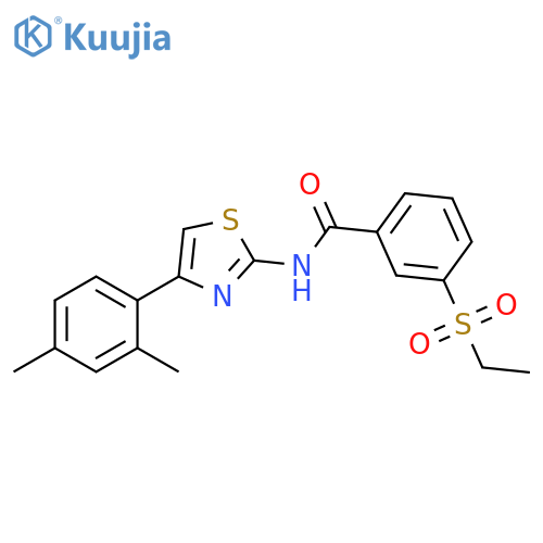 N-4-(2,4-dimethylphenyl)-1,3-thiazol-2-yl-3-(ethanesulfonyl)benzamide structure