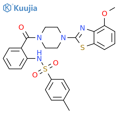 N-{2-4-(4-methoxy-1,3-benzothiazol-2-yl)piperazine-1-carbonylphenyl}-4-methylbenzene-1-sulfonamide structure