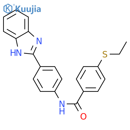 N-4-(1H-1,3-benzodiazol-2-yl)phenyl-4-(ethylsulfanyl)benzamide structure