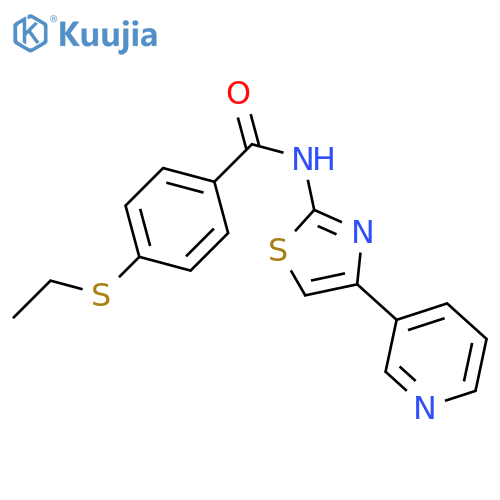 4-(ethylsulfanyl)-N-4-(pyridin-3-yl)-1,3-thiazol-2-ylbenzamide structure