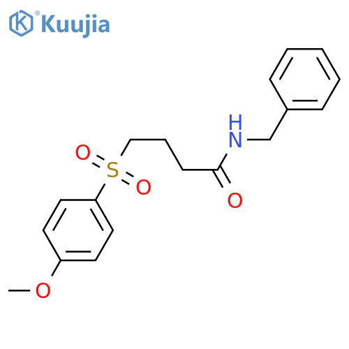 N-benzyl-4-(4-methoxybenzenesulfonyl)butanamide structure