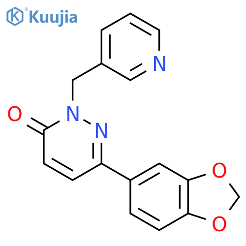 6-(2H-1,3-benzodioxol-5-yl)-2-(pyridin-3-yl)methyl-2,3-dihydropyridazin-3-one structure