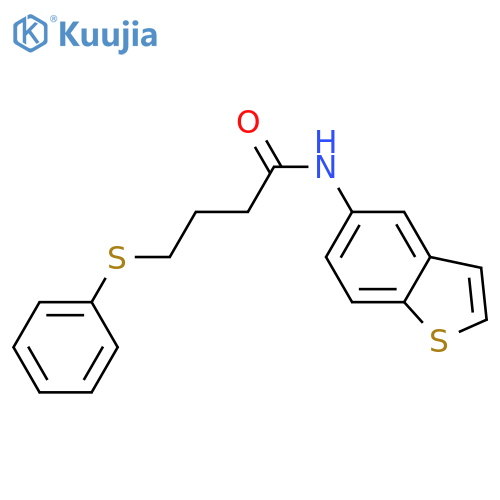 N-(1-benzothiophen-5-yl)-4-(phenylsulfanyl)butanamide structure