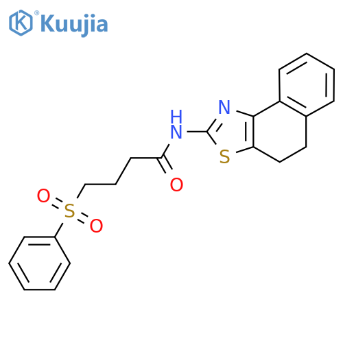 4-(benzenesulfonyl)-N-{4H,5H-naphtho1,2-d1,3thiazol-2-yl}butanamide structure