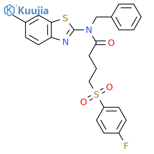 N-benzyl-4-(4-fluorobenzenesulfonyl)-N-(6-methyl-1,3-benzothiazol-2-yl)butanamide structure