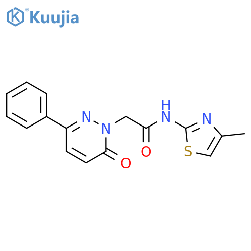 N-(4-methyl-1,3-thiazol-2-yl)-2-(6-oxo-3-phenyl-1,6-dihydropyridazin-1-yl)acetamide structure