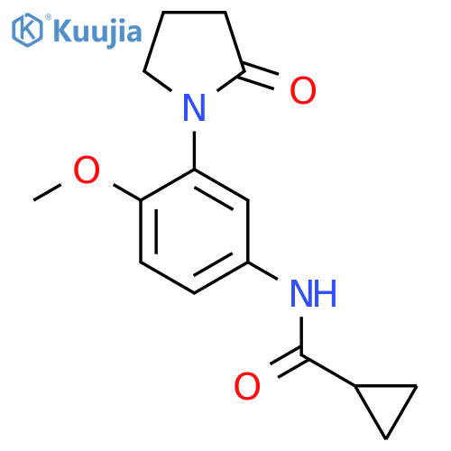 N-4-methoxy-3-(2-oxopyrrolidin-1-yl)phenylcyclopropanecarboxamide structure