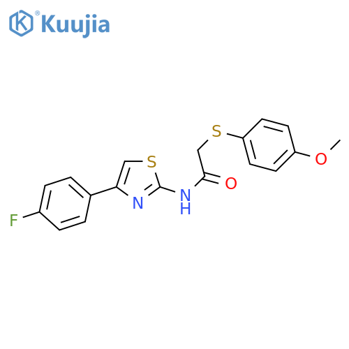 N-4-(4-fluorophenyl)-1,3-thiazol-2-yl-2-(4-methoxyphenyl)sulfanylacetamide structure