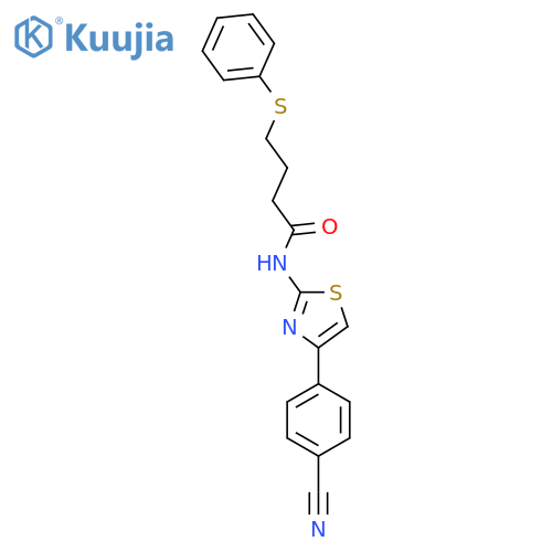 N-4-(4-cyanophenyl)-1,3-thiazol-2-yl-4-(phenylsulfanyl)butanamide structure
