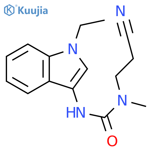 3-(2-cyanoethyl)-1-(1-ethyl-1H-indol-3-yl)-3-methylurea structure